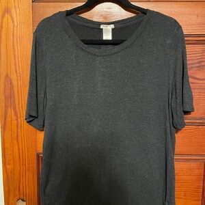 Matty M Dark Gray Short Sleeve Top Size L Women's